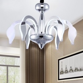 Dimmable 6 Light Modern / Contemporary Steel Chandelier with Acrylic Shade