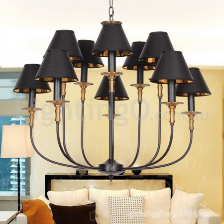 10 Light Rustic Retro Contemporary Candle Style Chandelier