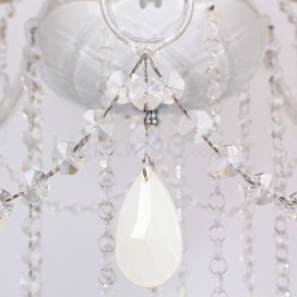 3 Light White K9 Crystal Candle Style Chandelier