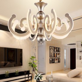 Dimmable 8 Light Modern / Contemporary Steel Chandelier with Acrylic Shade