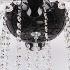 8 Light Contemporary Black Brushed K9 Crystal Candle Style Chandelier