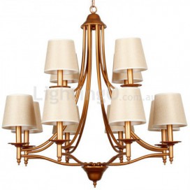 12 Light Rustic Retro Mediterranean Style Candle Style Chandelier