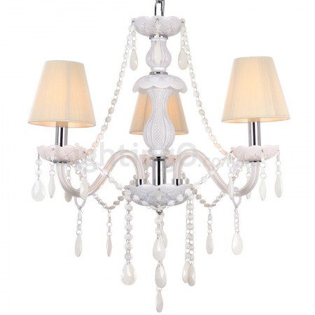 3 Light White K9 Crystal Candle Style Chandelier