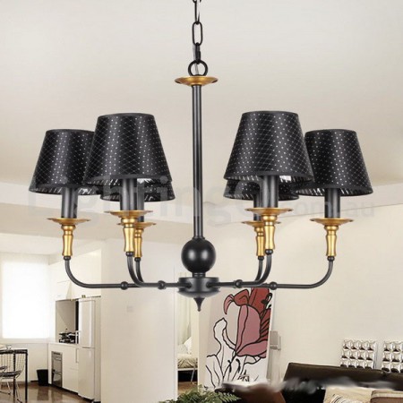 6 Light Retro Rustic Candle Style Chandelier