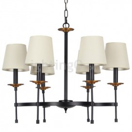 6 Light Contemporary Black Retro Candle Style Chandelier