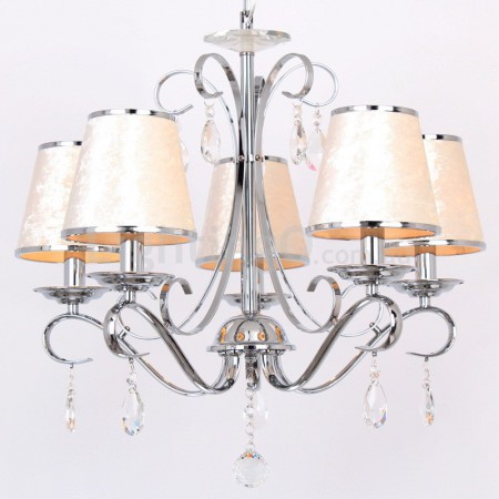 5 Light Contemporary K9 Crystal Candle Style Chandelier