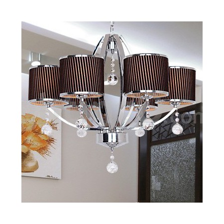 6 Light Contemporary K9 Crystal Candle Style Chandelier