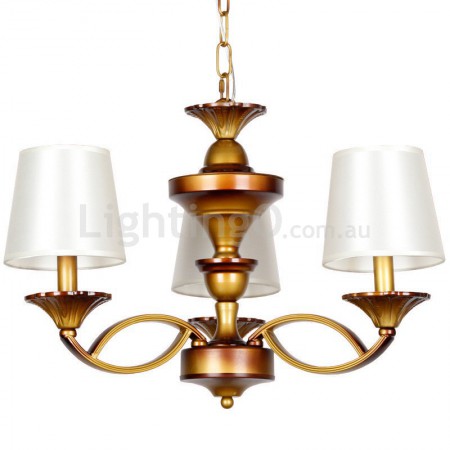 3 Light Retro Mediterranean Style Rustic Candle Style Chandelier