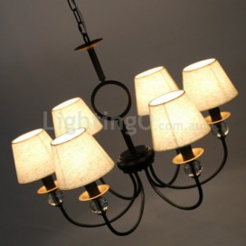 6 Light Rustic Retro Black Mediterranean Style Contemporary Candle Style Chandelier