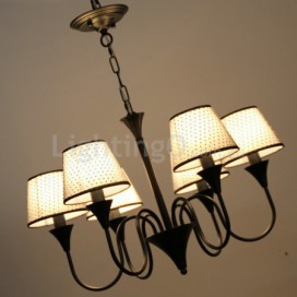 6 Light Rustic Modern Contemporary Retro Black Candle Style Chandelier