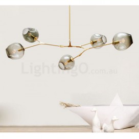 Modern/ Contemporary 5 Light Chandelier with Glass Shade