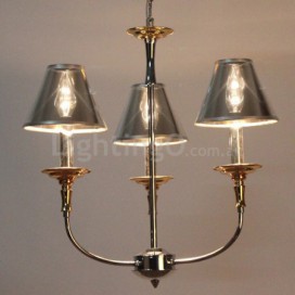 3 Light Modern Contemporary Chrome Candle Style Chandelier