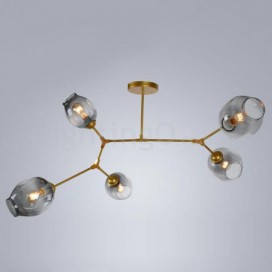 Modern/ Contemporary 5 Light Chandelier with Glass Shade