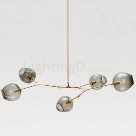 Modern/ Contemporary 5 Light Chandelier with Glass Shade