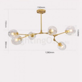 6 Light Modern/ Contemporary Chandelier with Clear Glass Shade