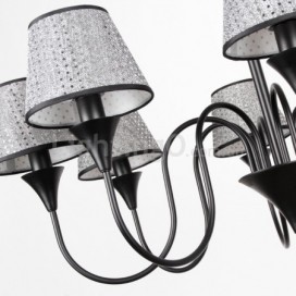 12 Light Rustic Modern Contemporary Retro Black Candle Style Chandelier