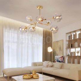 Modern/ Contemporary 7 Light Chandelier with Clear Glass Shade