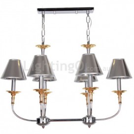 6 Light Modern Contemporary Chrome Candle Style Chandelier