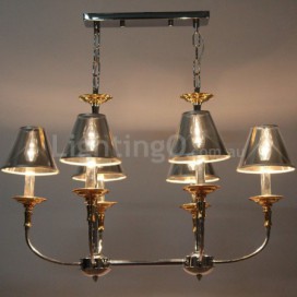 6 Light Modern Contemporary Chrome Candle Style Chandelier