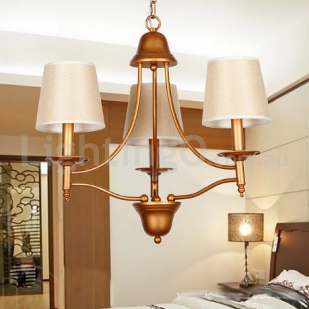 3 Light Rustic Retro Mediterranean Style Candle Style Chandelier