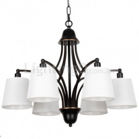 6 Light Rustic Retro Contemporary Candle Style Chandelier