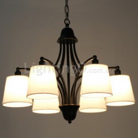 6 Light Rustic Retro Contemporary Candle Style Chandelier