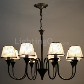 8 Light Rustic Modern Contemporary Retro Black Candle Style Chandelier