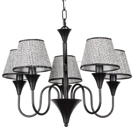 5 Light Rustic Modern Contemporary Retro Black Candle Style Chandelier