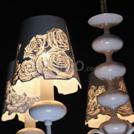 5 Light Modern Contemporary Hollow White Candle Style Chandelier