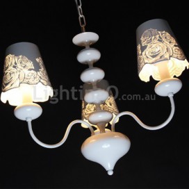 3 Light Modern Contemporary Hollow White Candle Style Chandelier