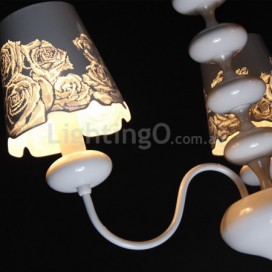 3 Light Modern Contemporary Hollow White Candle Style Chandelier