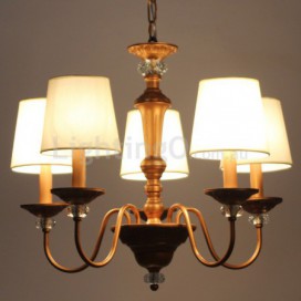 5 Light Rustic Black Retro Candle Style Chandelier