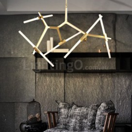 10 Light Modern/ Contemporary Chandelier (Black Golden)