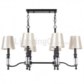 6 Light Rustic Black Retro Contemporary Candle Style Chandelier