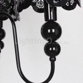 5 Light Modern Contemporary Hollow Black Candle Style Chandelier