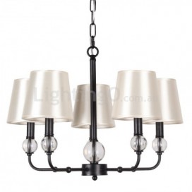 5 Light Rustic Retro Black Contemporary Candle Style Chandelier