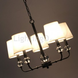 5 Light Rustic Retro Black Contemporary Candle Style Chandelier