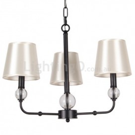 3 Light Retro Black Contemporary Candle Style Chandelier