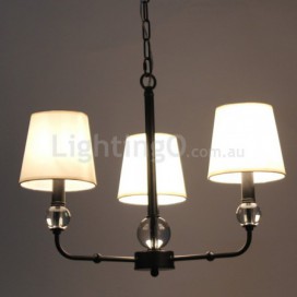 3 Light Retro Black Contemporary Candle Style Chandelier