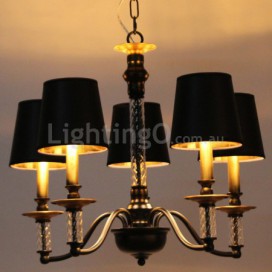 5 Light Black Retro Candle Style Chandelier