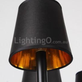 5 Light Black Retro Candle Style Chandelier