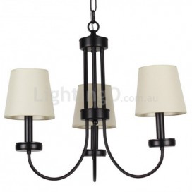 3 Light Retro Contemporary Black Candle Style Chandelier