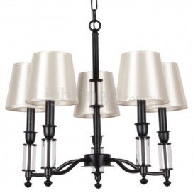 5 Light Black 2 Tier Chandelier Retro Contemporary Candle Style Chandelier