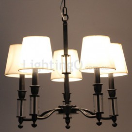 5 Light Black 2 Tier Chandelier Retro Contemporary Candle Style Chandelier