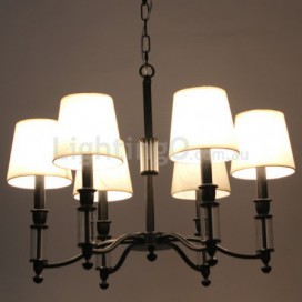 6 Light Black LED Retro Contemporary Candle Style Chandelier