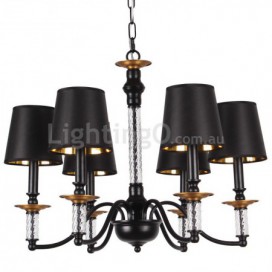 6 Light Black Retro Candle Style Chandelier