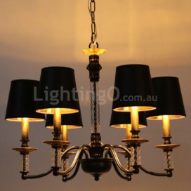 6 Light Black Retro Candle Style Chandelier