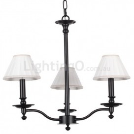 3 Light Retro Contemporary Black Candle Style Chandelier