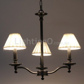 3 Light Retro Contemporary Black Candle Style Chandelier