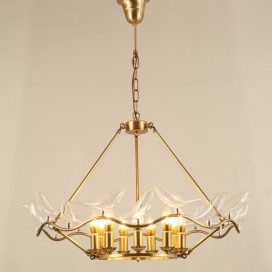 Fine Brass 9 Light Chandelier